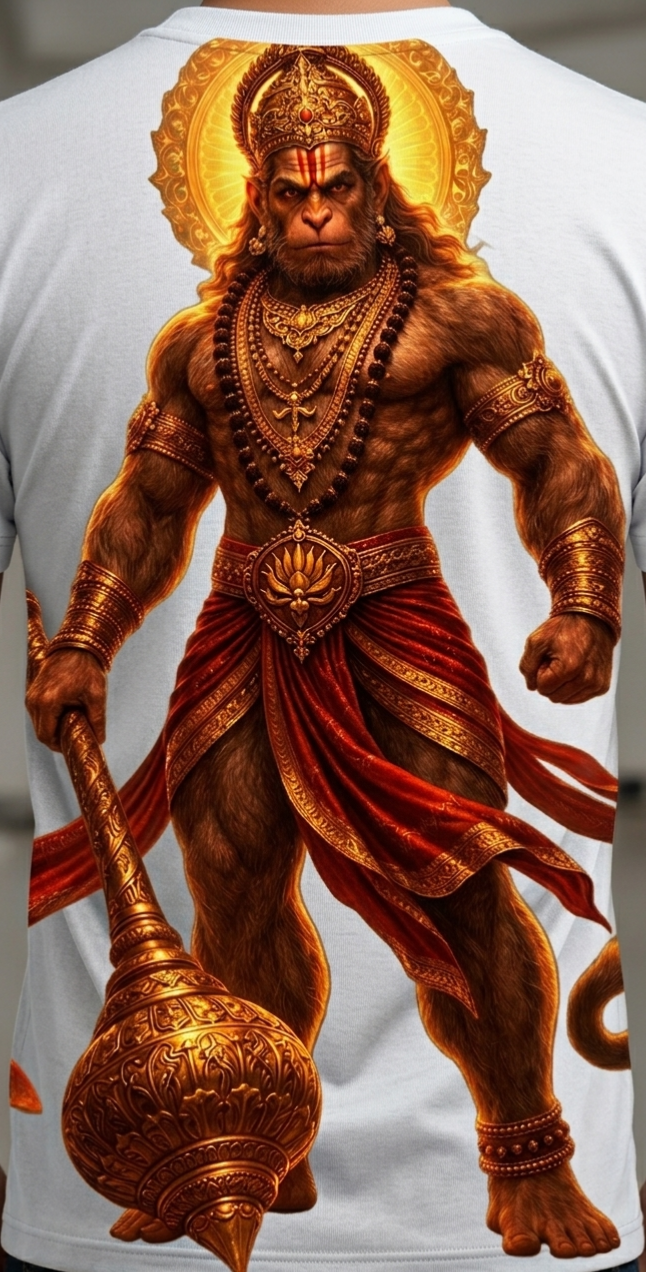 Powerful Hanuman  Ji Graphic T-Shirt | Premium Spiritual