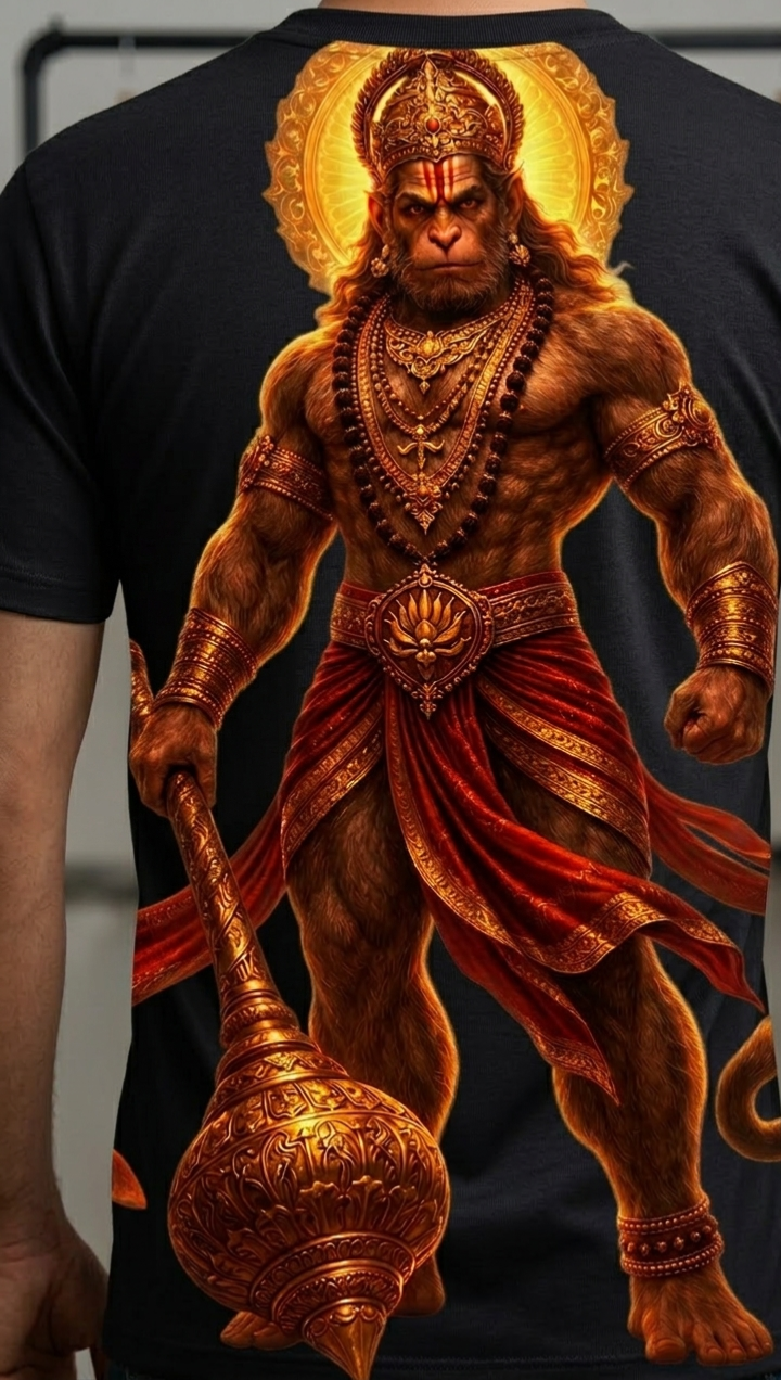 Powerful Hanuman  Ji Graphic T-Shirt | Premium Spiritual