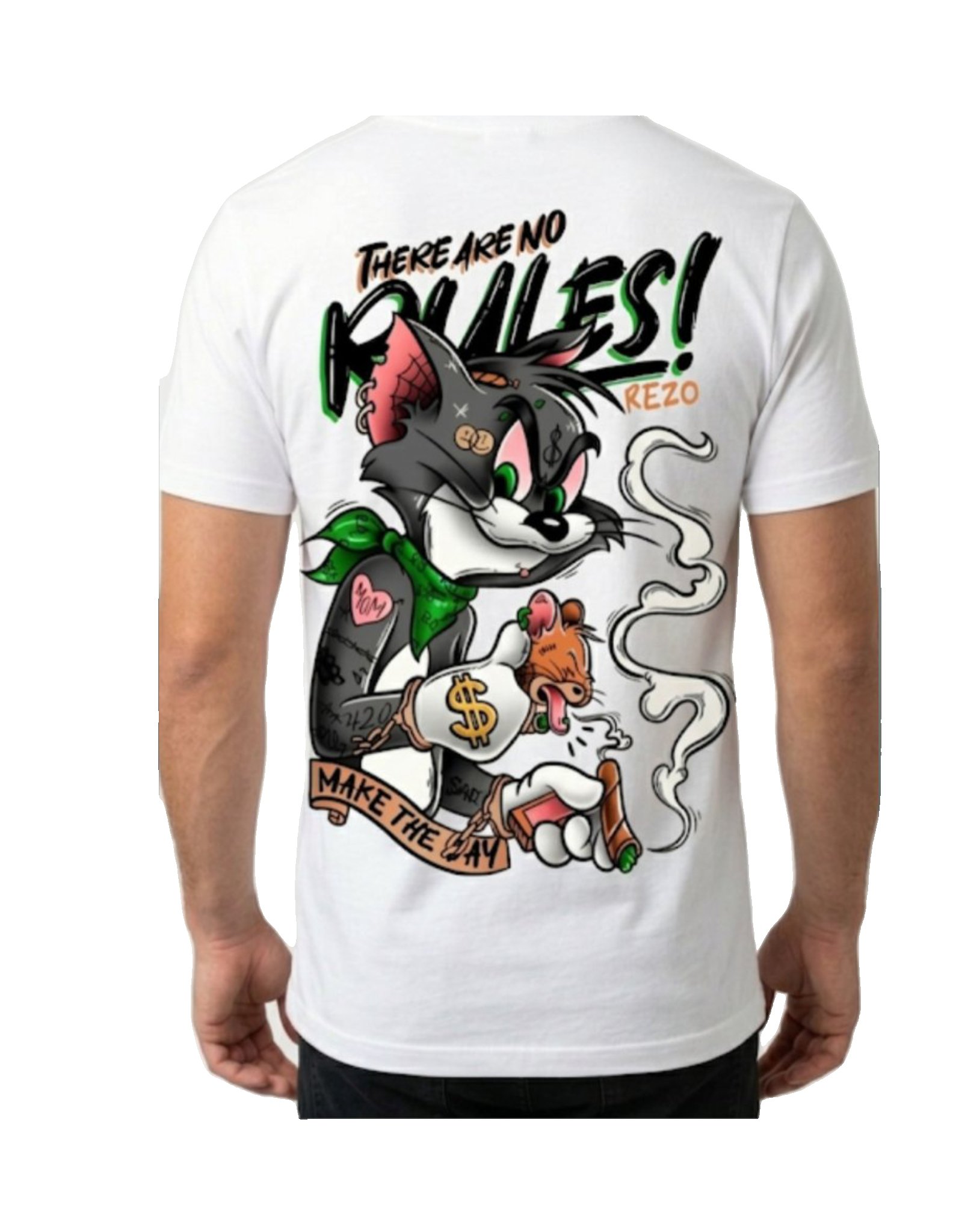“No Rules” Street Cat Graphic T-Shirt |