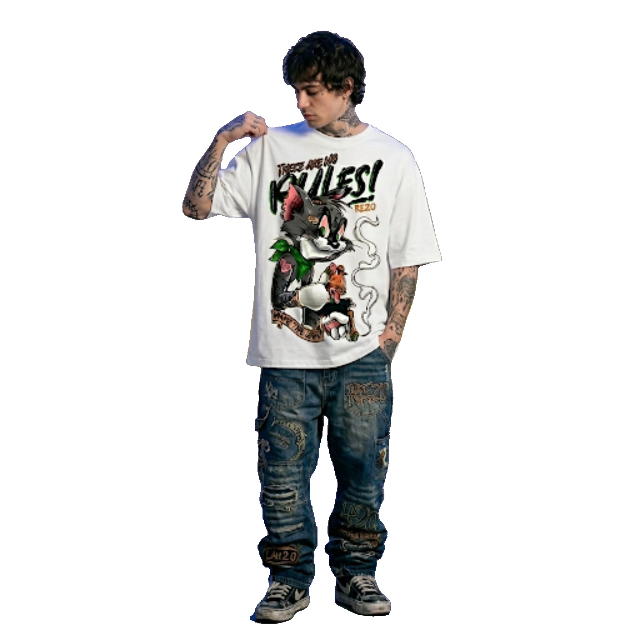 “No Rules” Street Cat Graphic T-Shirt |