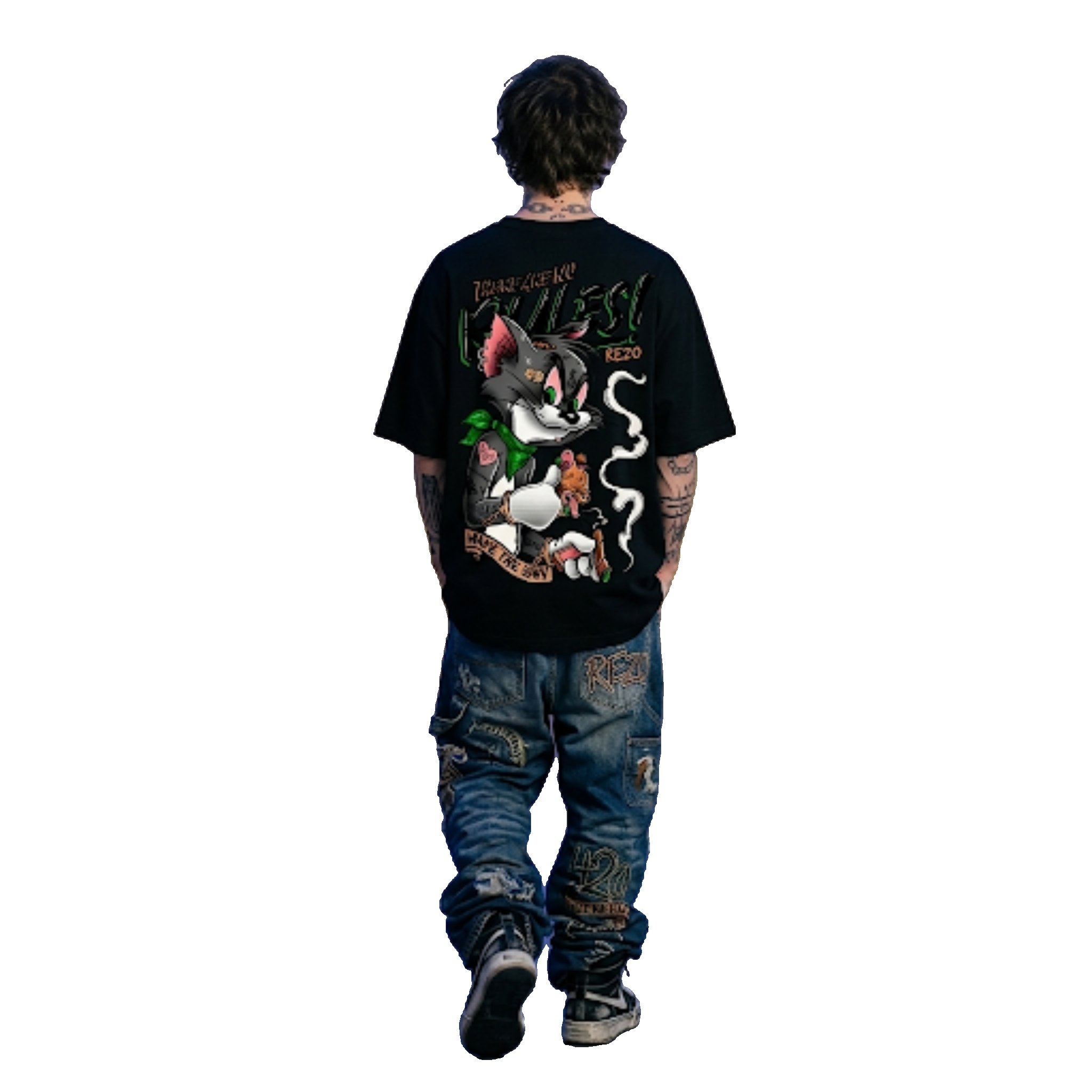 “No Rules” Street Cat Graphic T-Shirt |